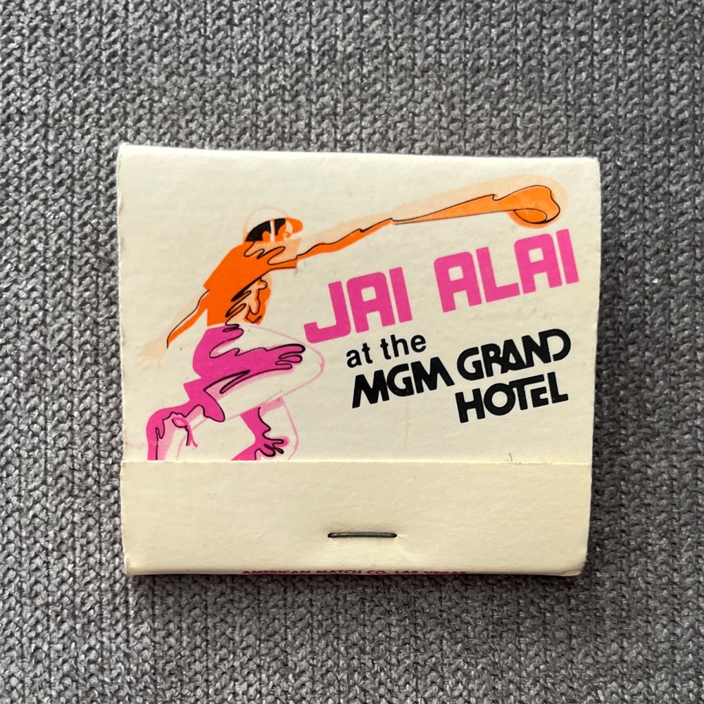 Vintage Jai Alai at the MGM Grand Hotel Las Vegas Matchbook Unused Matches